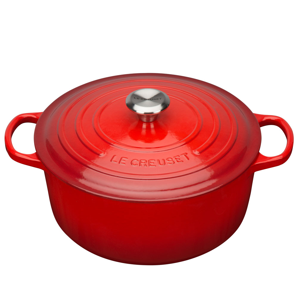 Le Creuset Kochgeschirr aus Gusseisen Bräter Rund signature 28 cm