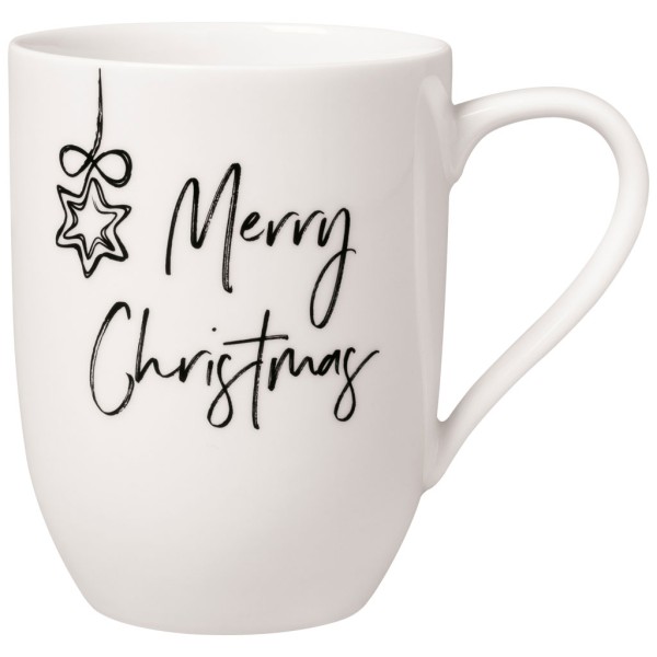 Villeroy &amp; Boch Statement 1016219674 Statement Becher mit Henkel, Merry Christmas 290 ml