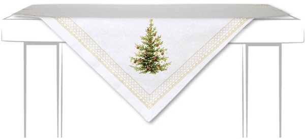 Ihr CLASSIC CHRISTMAS TREE gold STA1055509 Tischdecke (100 % Baumwolle) 100 x 100 cm