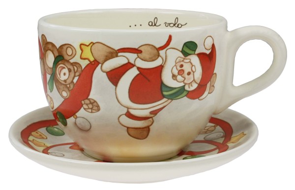 Thun Weihnachtstasse mit Untertasse C185S51 D: 13 cm H: 9,5 cm