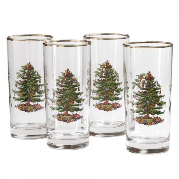 Spode Christmas Tree 4er-Set Longdrinkgläser