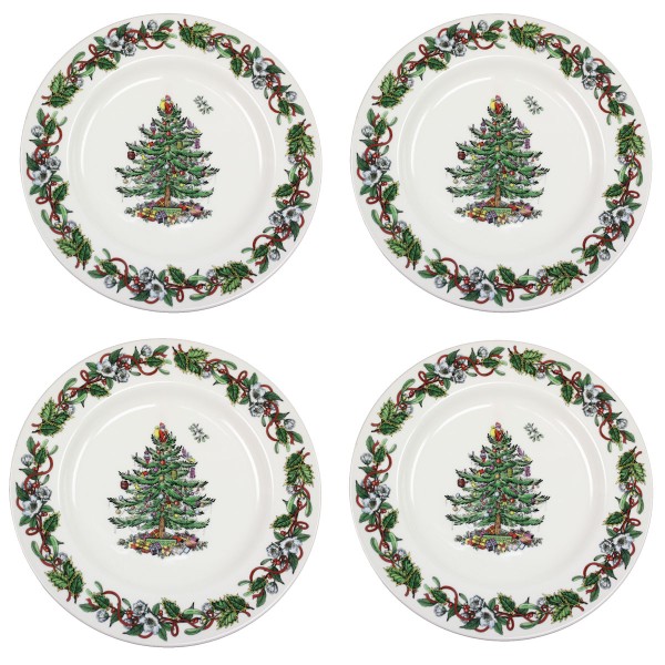 Spode Christmas Tree Wreath 4er-Set Speiseteller