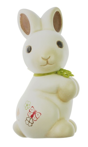 Thun Ostern F2043A80 Hase sitzend mit Blumenhalsband mittel - soft-variop. Multicolor - 19 cm