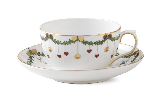 Royal Copenhagen Star Fluted Christmas 1019974 Tasse mit Untertasse - 320 ml