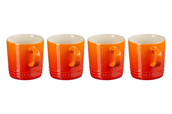 Le Creuset Poterie 79113350900000 Becher 350ml 4er-Set - Ofenrot