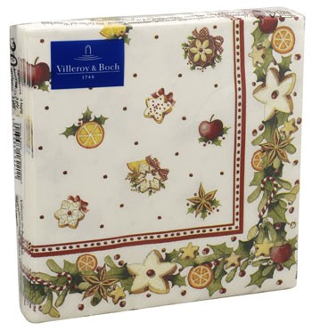 Villeroy &amp; Boch Weihnachtsservietten L496900 Christmas Bakery Cookies Lunch-Servietten 3-lagig (20St