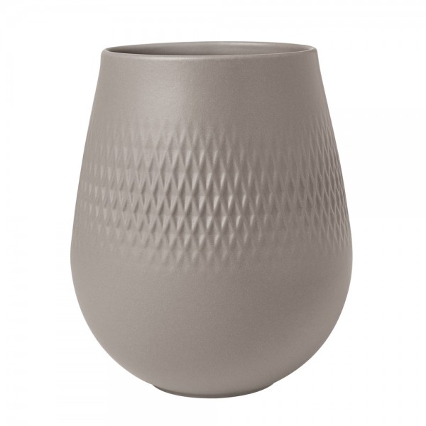 Villeroy &amp; Boch Manufacture Collier 1016875514 taupe Vase Carré klein, Durchmesser 12,5 cm, Höhe 15