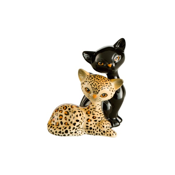 Goebel Kitty de Luxe Minis Katzenpärchen Leopard 6 x 5 cm