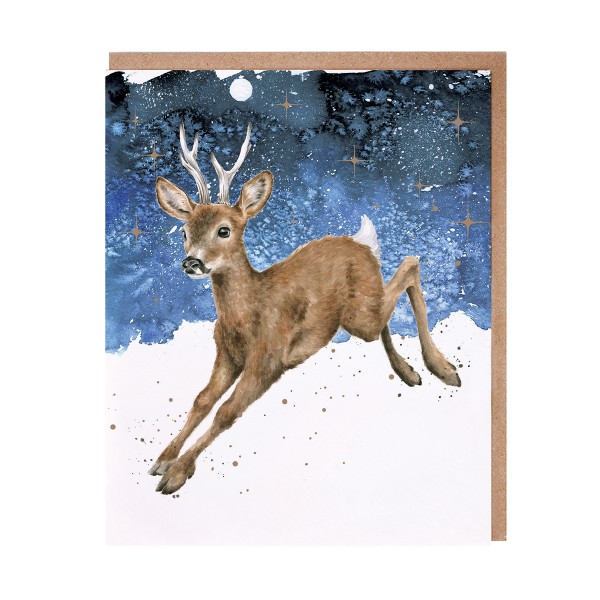 Wrendale Karten JX085 Dash Away Christmas Card