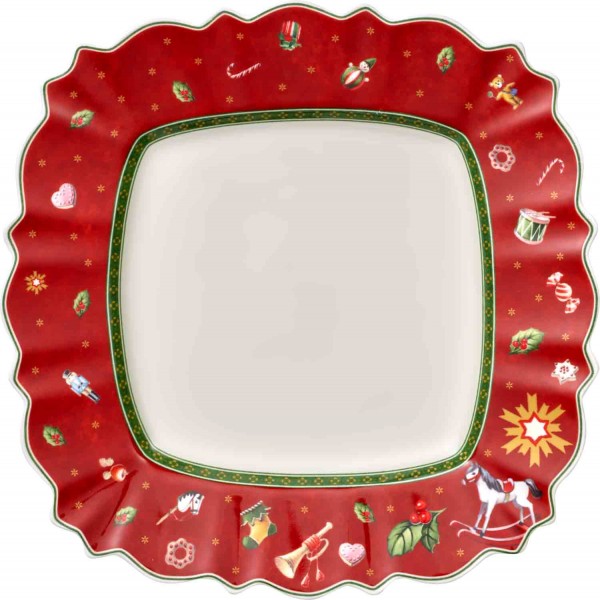 Villeroy &amp; Boch Toy`s Delight 1485852626 Speiseteller eckig, rot 28 x28 cm