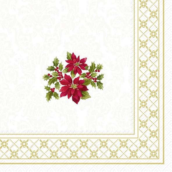 Ihr CLASSIC CHRISTMAS POINSETTIA gold C1055309 Cocktail-Servietten