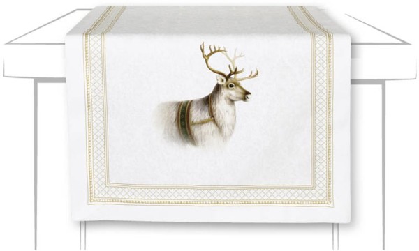 Ihr CLASSIC CHRISTMAS REINDEER gold STR1055409 Tischläufer (100 % Baumwolle)