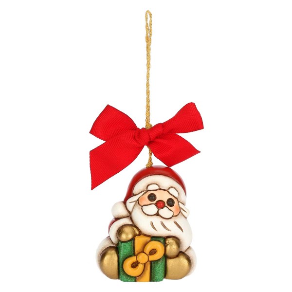 Thun Weihnachtsschmuck S3418A82 Weihnachtsmann mit Geschenk klein; 5,1 x 4,3 x 5,6 cm