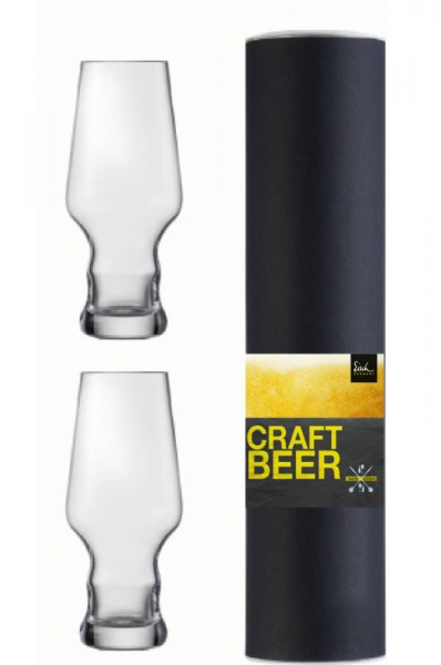 Eisch Craft Beer 2 Craft Beer Becher in Geschenkröhre (203/61) 17,6 cm