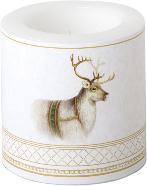 Ihr CLASSIC CHRISTMAS REINDEER gold CKK1055409 Windlicht aus Wachs (7,5 x 7,5 cm)